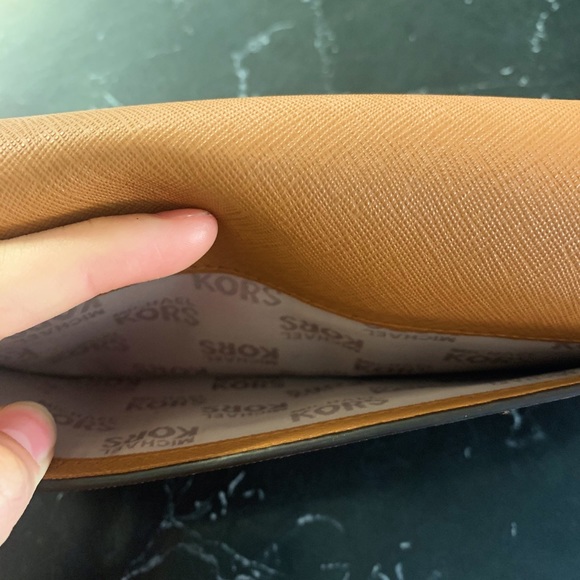 MK Long Brown Button Leather Wallet - Picture 8 of 8